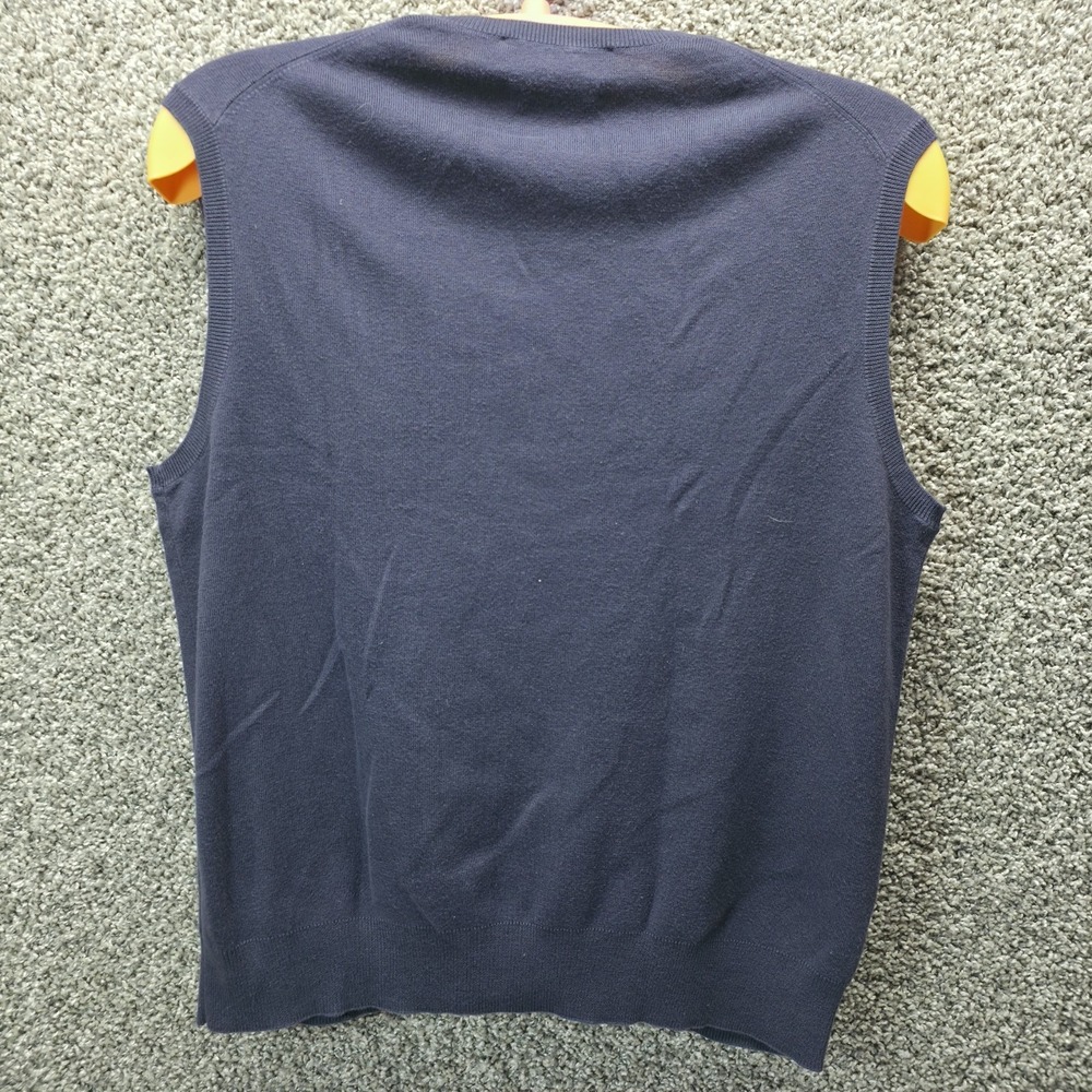Polo Ralph Lauren Sweater Vest Men's Large Navy Blue V-Neck 100% Pima Cotton - Picture 2 of 7